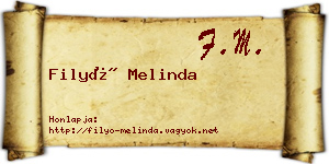 Filyó Melinda névjegykártya